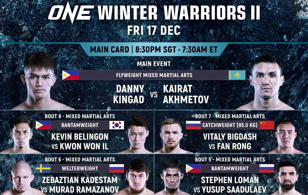 one winter warriors 2 fight card