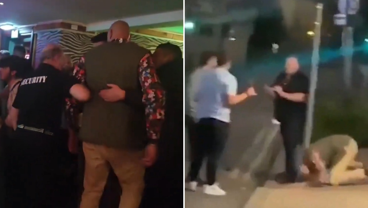 Tyson Fury wyprowadzony z baru przez ochronę król cyganów pijany video